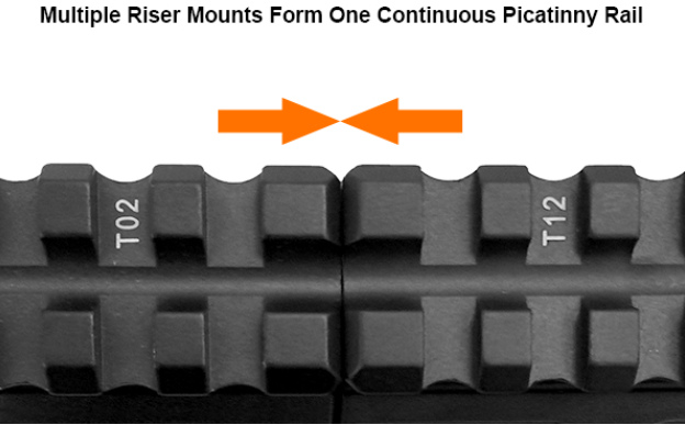 UTG Super Slim Picatinny Riser Mount, 1" Height, 13 Slots