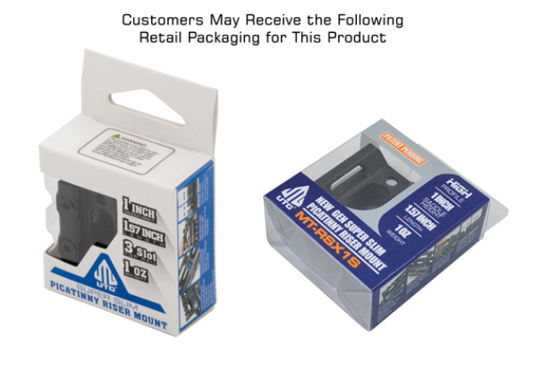 UTG Super Slim Picatinny Riser Mount 1" High, 3 Slots