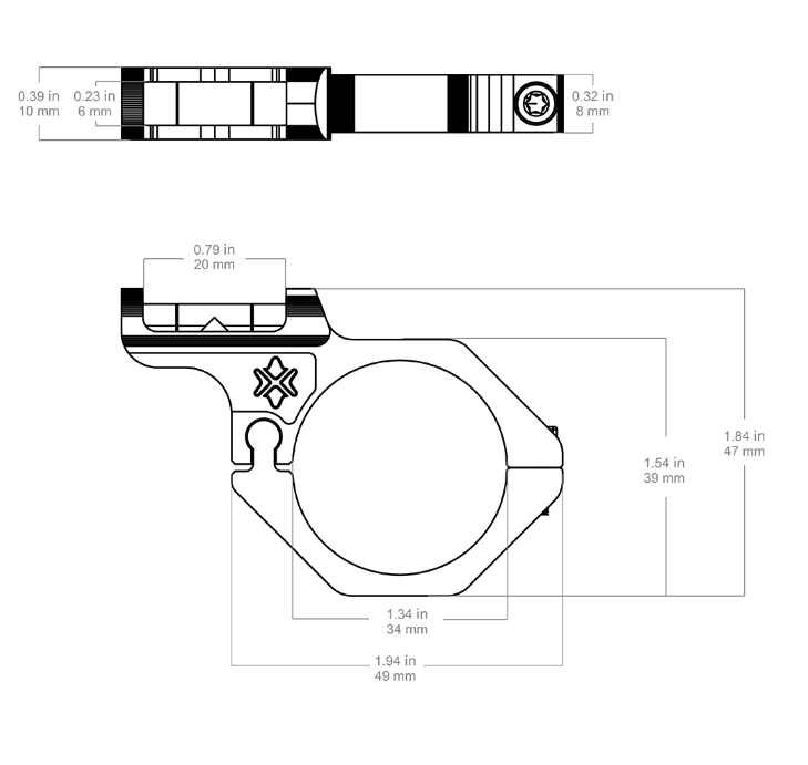 Vector Optics 34mm Offset Bubble Level Gen II