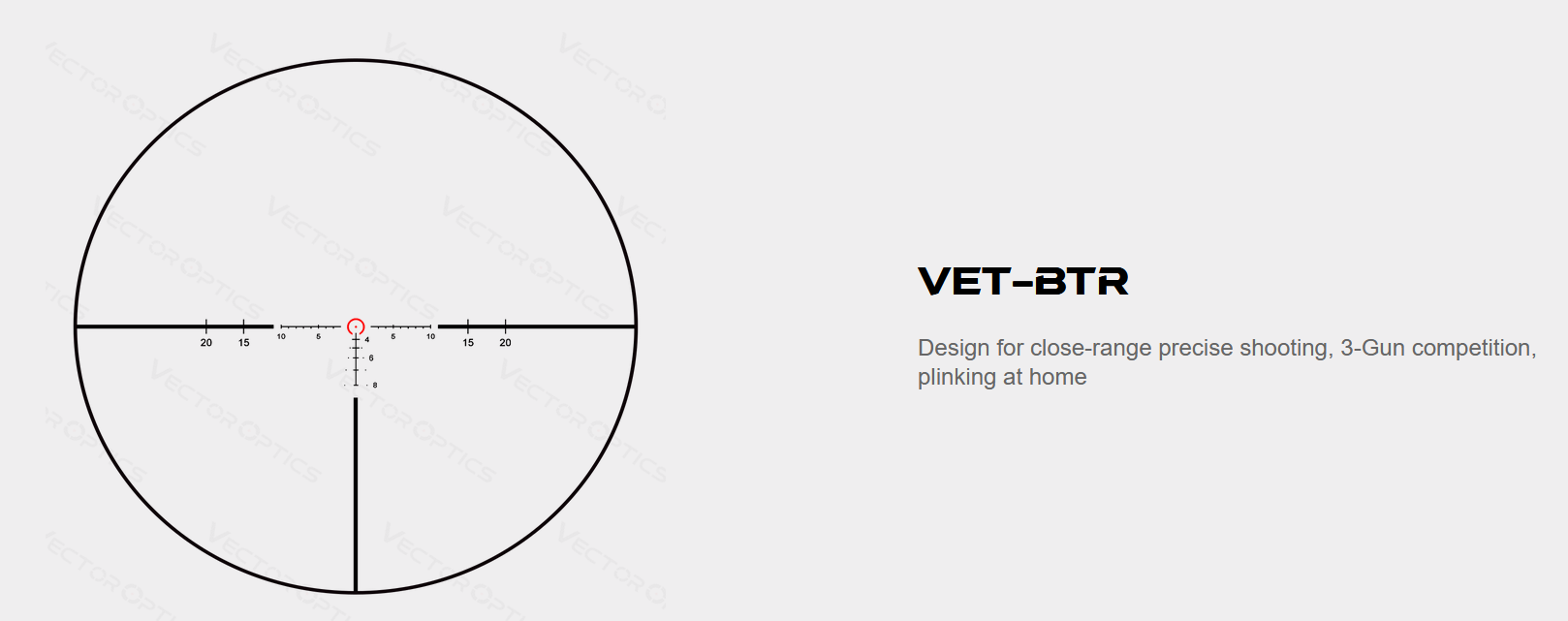 Vector Continental X6 1-6x24 LPVO Tactical Rifle Scope, Illuminated BDC