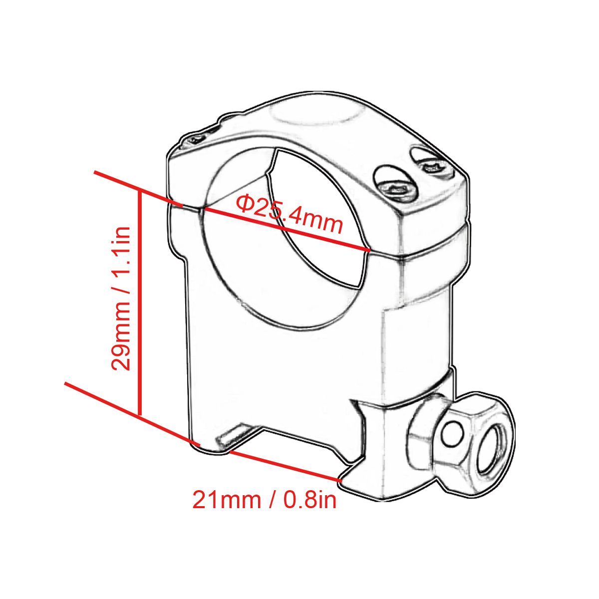 Vector Optics 25.4mm 1“ Extreme High Profile Weaver Rings