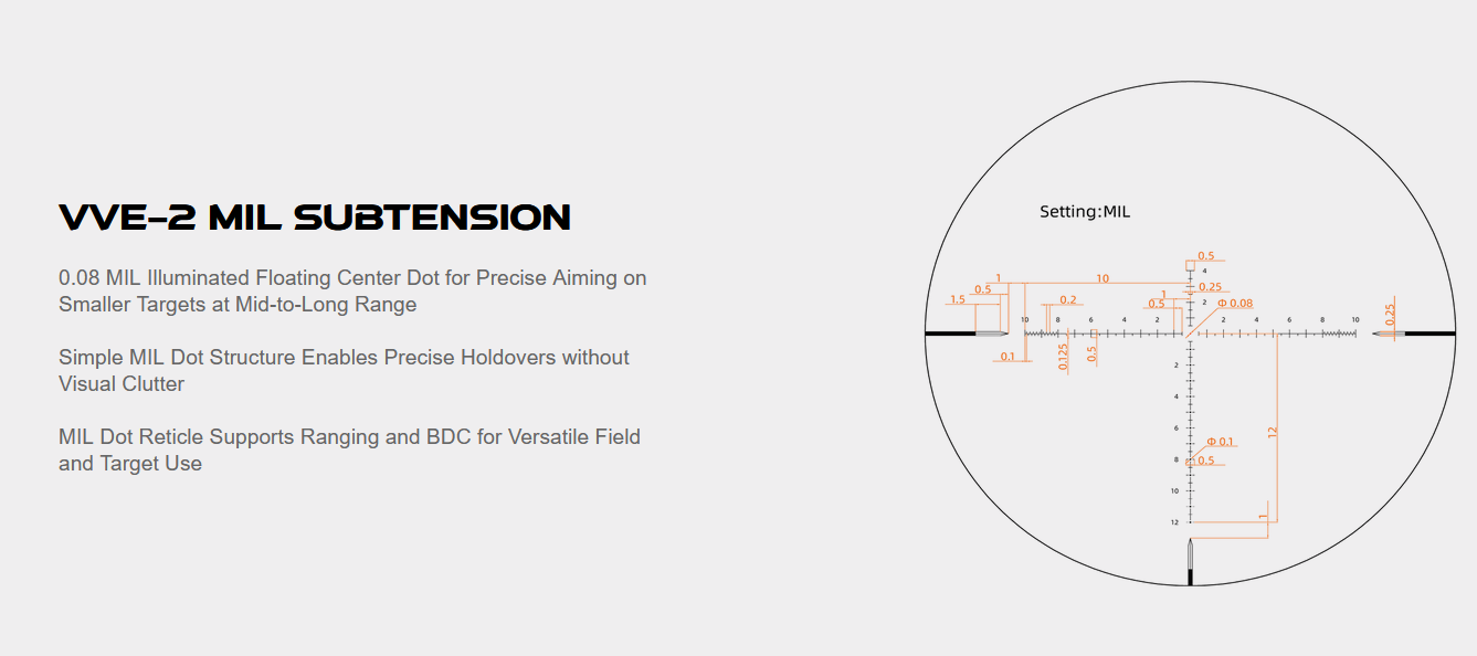 Vector Optics Veyron Gen II 4-16x44 HD DCR FFP Rifle Scope – 30mm Tube, Illuminated MIL Reticle