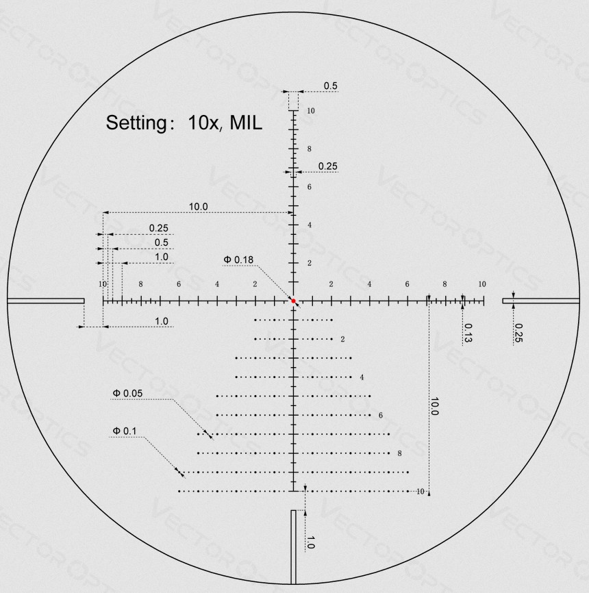 Vector Optics Veyron Plus 10x30 Zero 1/10MIL 30mm IR SF Rifle Scope