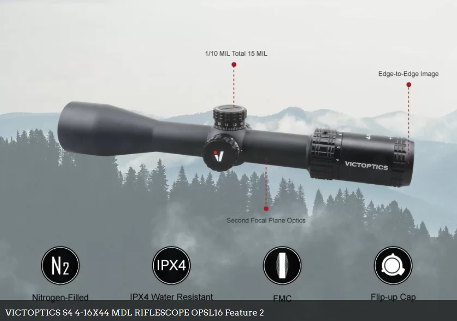 Vector Victoptics S4 4-16x44 Side Focus MDL Mil SFP 30mm Air Rifle Scope
