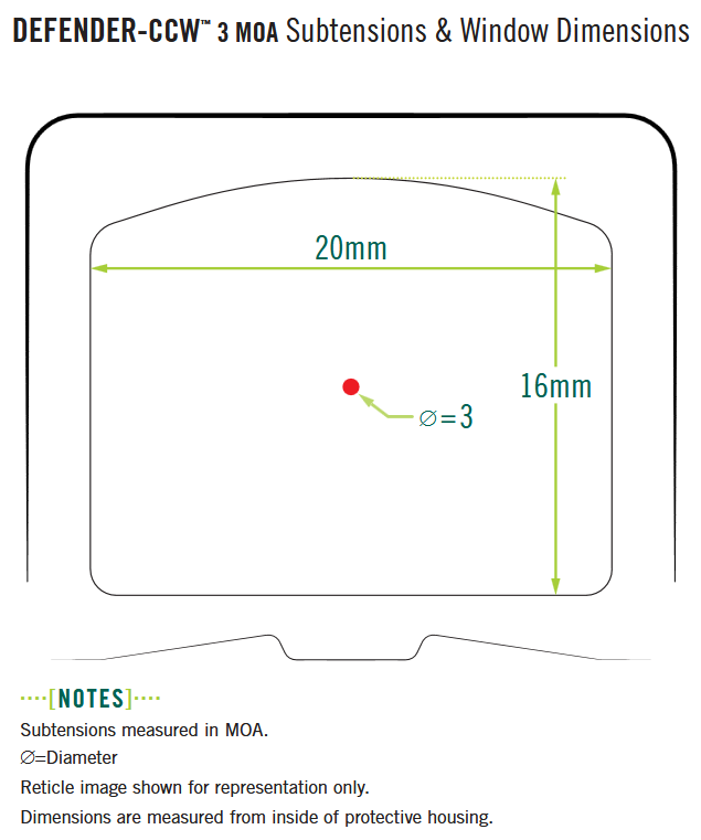 Vortex Optics Defender CCW 3 MOA Red Dot Sight Picatinny & Shield RMSc