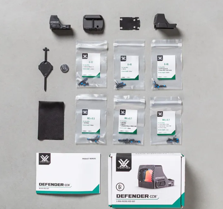 Vortex Optics Defender CCW 6 MOA Red Dot Sight Picatinny & Shield RMSc