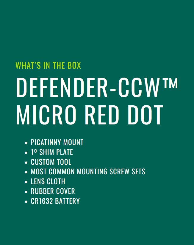 Vortex Optics Defender CCW 6 MOA Red Dot Sight Picatinny & Shield RMSc