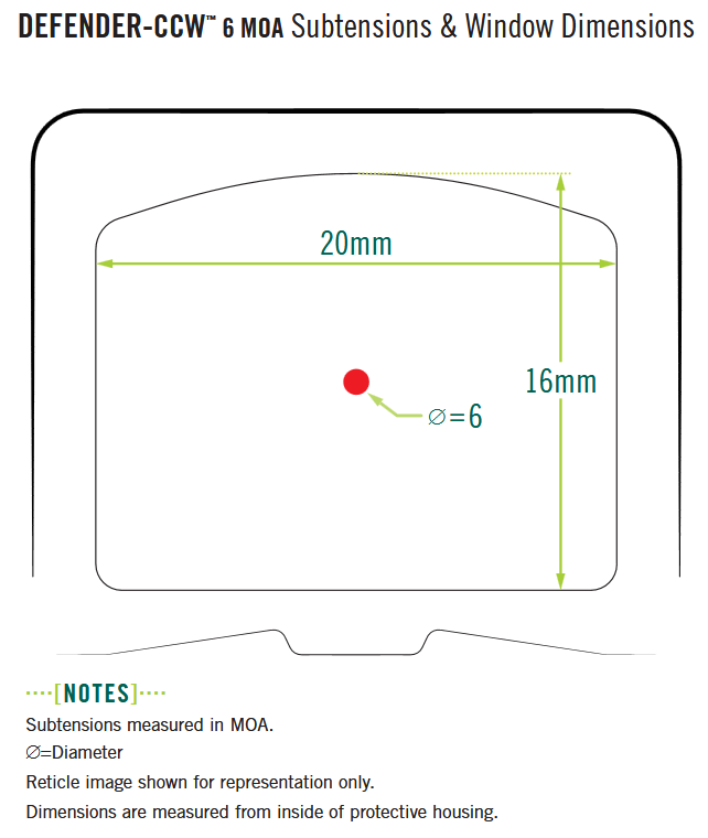 Vortex Optics Defender CCW 6 MOA Red Dot Sight Picatinny & Shield RMSc