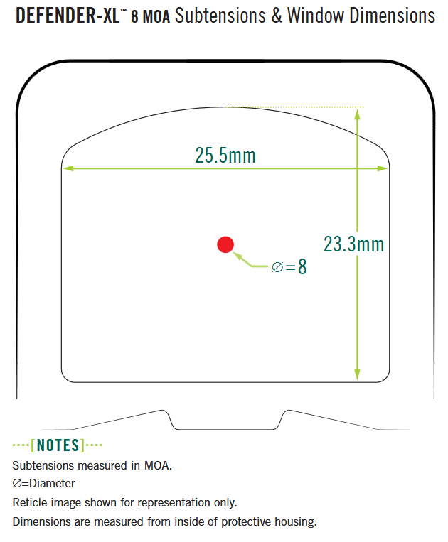 Vortex Optics Defender-XL 8 MOA Red Dot Sight with Picatinny Mount Inc Glock MOS Adapter Plate