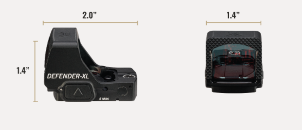 Vortex Optics Defender-XL 5 MOA Red Dot Sight with Picatinny Mount and Glock MOS Adapter Plate