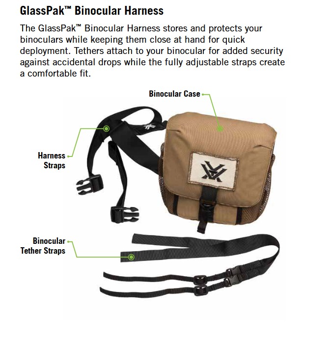 Vortex Diamondback HD 12x50 Binoculars - With Glass Pak Binocular Harness