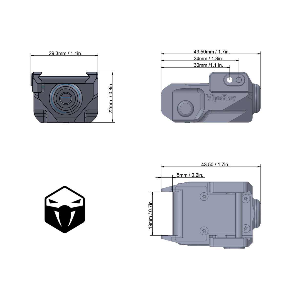 Vector Optics VipeRay Scrapper Subcompact Pistol Green Laser Sight
