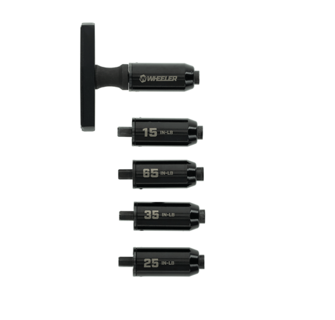 Wheeler FAT Stix Torque Wrench Set – Adjustable Torque Drivers for Scope Mounting