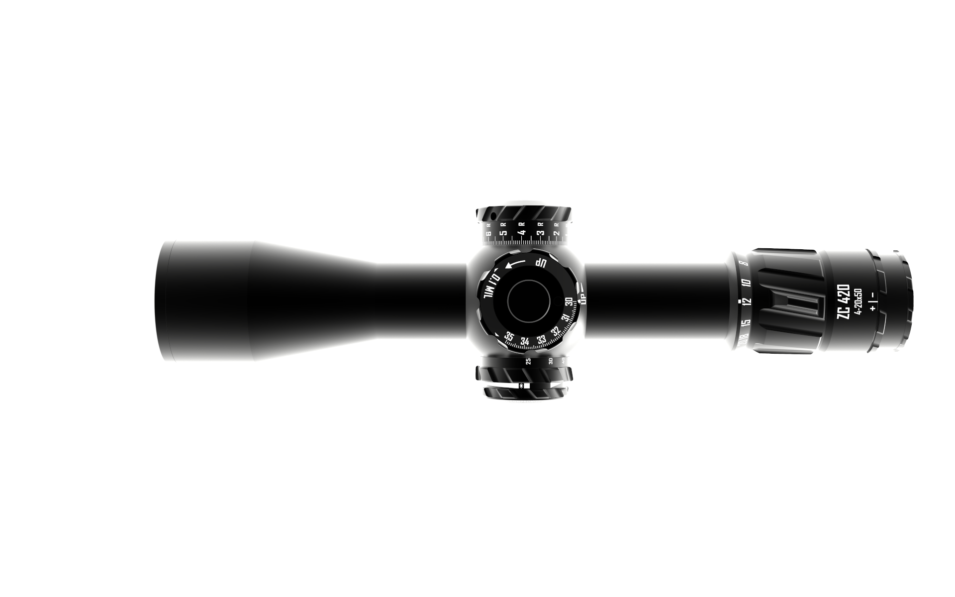 Zero Compromise Optic (ZCO) ZC420 4-20X50 FFP Illuminated MOA Reticle 1/4 MOA Rifle Scope (+ZCO 2pc Rings)