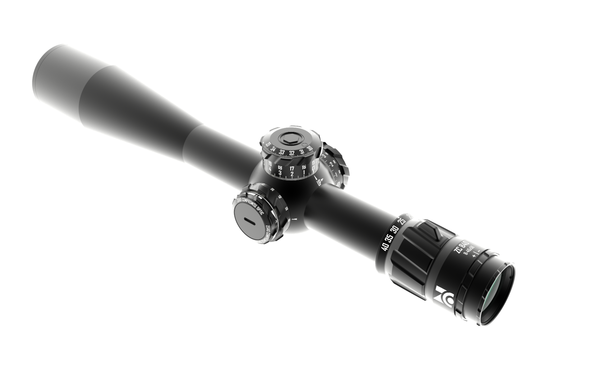 Zero Compromise Optic 8-40x56 FFP Illuminated MPCT3X 0.1 Mils CCW Rifle Scope (+ZCO 2pc Rings)