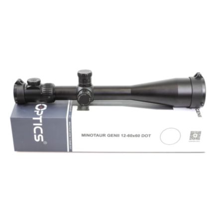 Preowned SOG Vector Optics Minotaur 12-60x60 Gen II Illuminated DOT SFP VETD-LR 1/8 MOA 34mm Rifle Scope  - SOG34