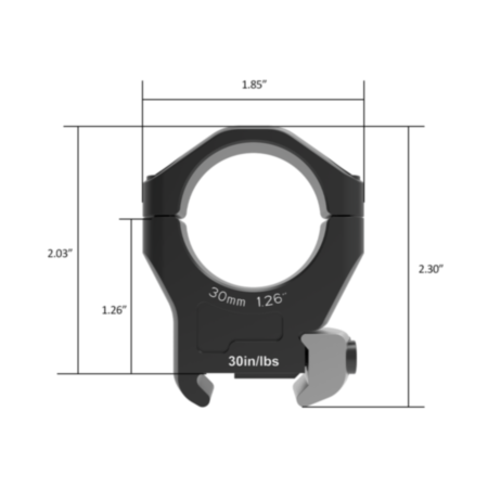 Arken Optics Halo Ti 30mm Rifle Scope Rings - 1.26'' / Medium