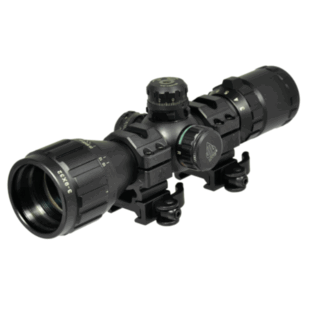 UTG BugBuster 3-9X32 AO Illuminated Mil-Dot Rifle Scope w/ QD Rings