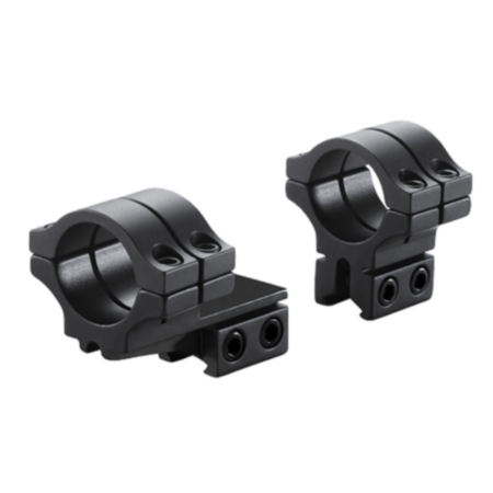 BKL-278 1'' 2 Piece Double Strap Offset Medium Dovetail Scope Rings - Matte Black