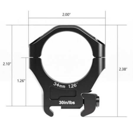 Arken Optics Halo 34mm Picatinny Rifle Scope Rings - Medium (32 mm)