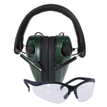 Caldwell E-Max Low Profile Electronic Hearing Protection Shooting Glasses Combo